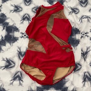 AA Dance Costumes Red Leotard